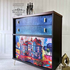 Redesign with Prima Redesign - Decoupage Fiber Paper A1 - Village In Color