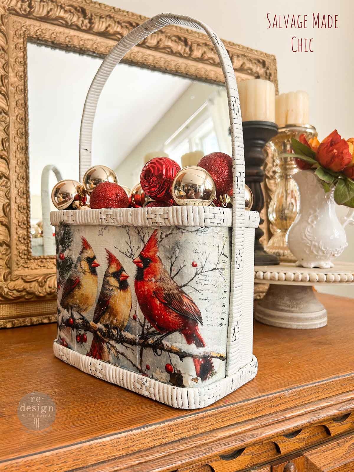 Redesign with Prima Redesign - Decoupage Fiber Paper A4 - Crimson Noel