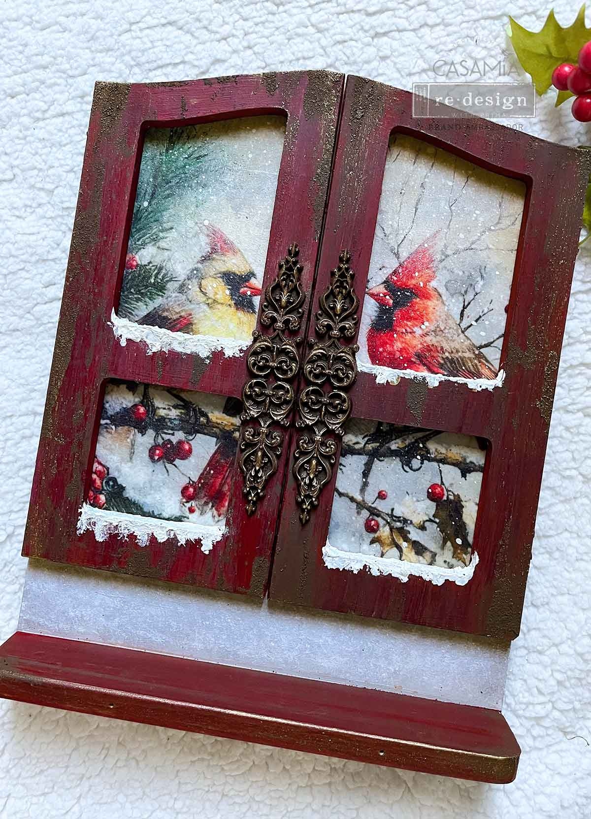 Redesign with Prima Redesign - Decoupage Fiber Paper A4 - Crimson Noel