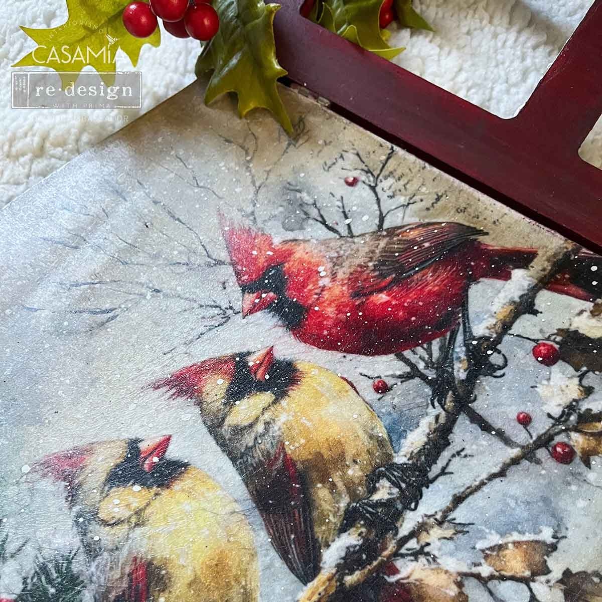 Redesign with Prima Redesign - Decoupage Fiber Paper A4 - Crimson Noel