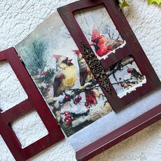 Redesign with Prima Redesign - Decoupage Fiber Paper A4 - Crimson Noel