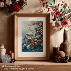 Redesign with Prima Redesign - Decoupage Fiber Paper A4 - Frosted Boughs & Berries