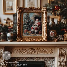 Redesign with Prima Redesign - Decoupage Fiber Paper A4 - Cozy Claus Corner