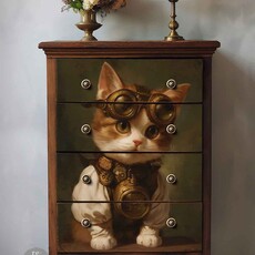 Redesign with Prima Redesign - Decoupage Fiber A1  - Clockwork Kitty