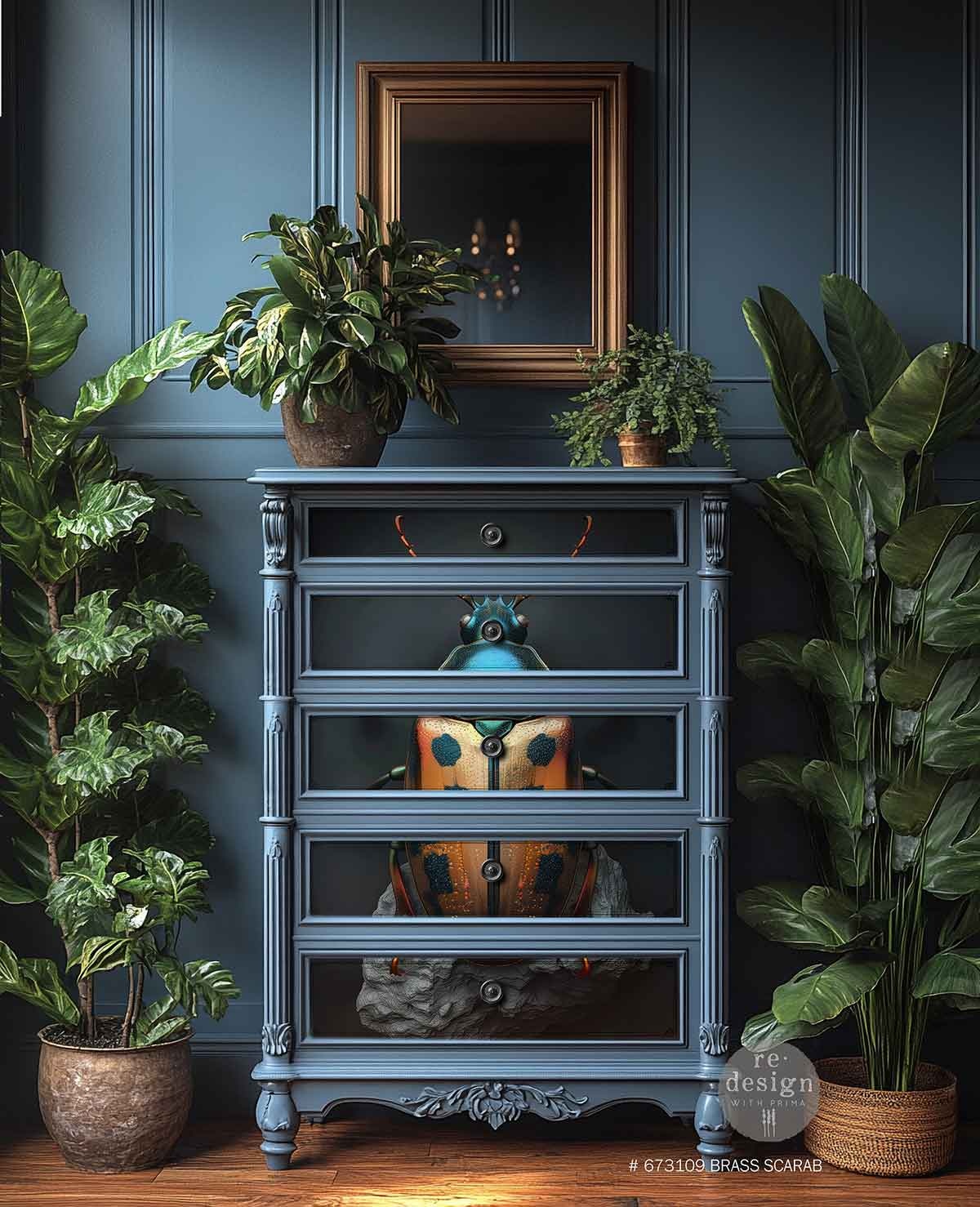 Redesign with Prima Redesign - Decoupage Fiber A1  - Brass Scarab