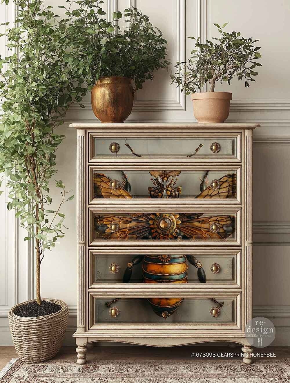 Redesign with Prima Redesign - Decoupage Fiber A1  - Gearspring Honeybee