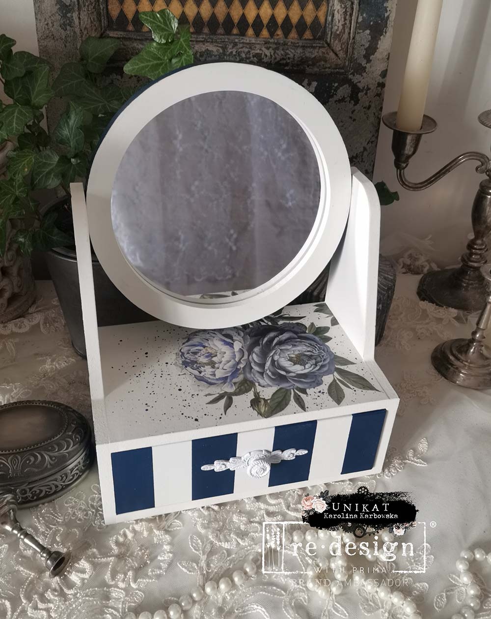 Redesign with Prima Redesign Decor Transfer 6x12 - Indigo Petals