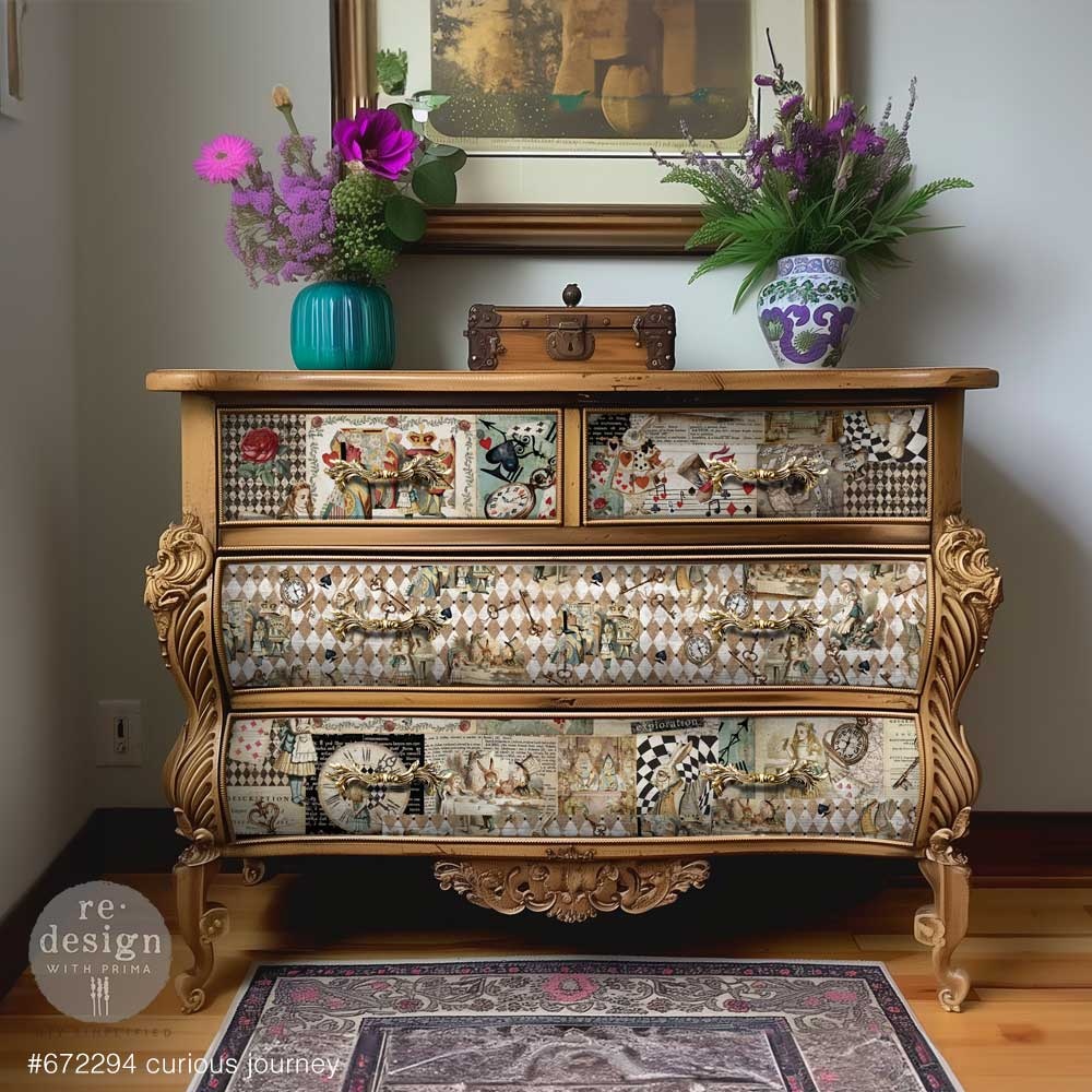 Redesign with Prima Redesign - Decoupage Tissue Paper - Curious Journey