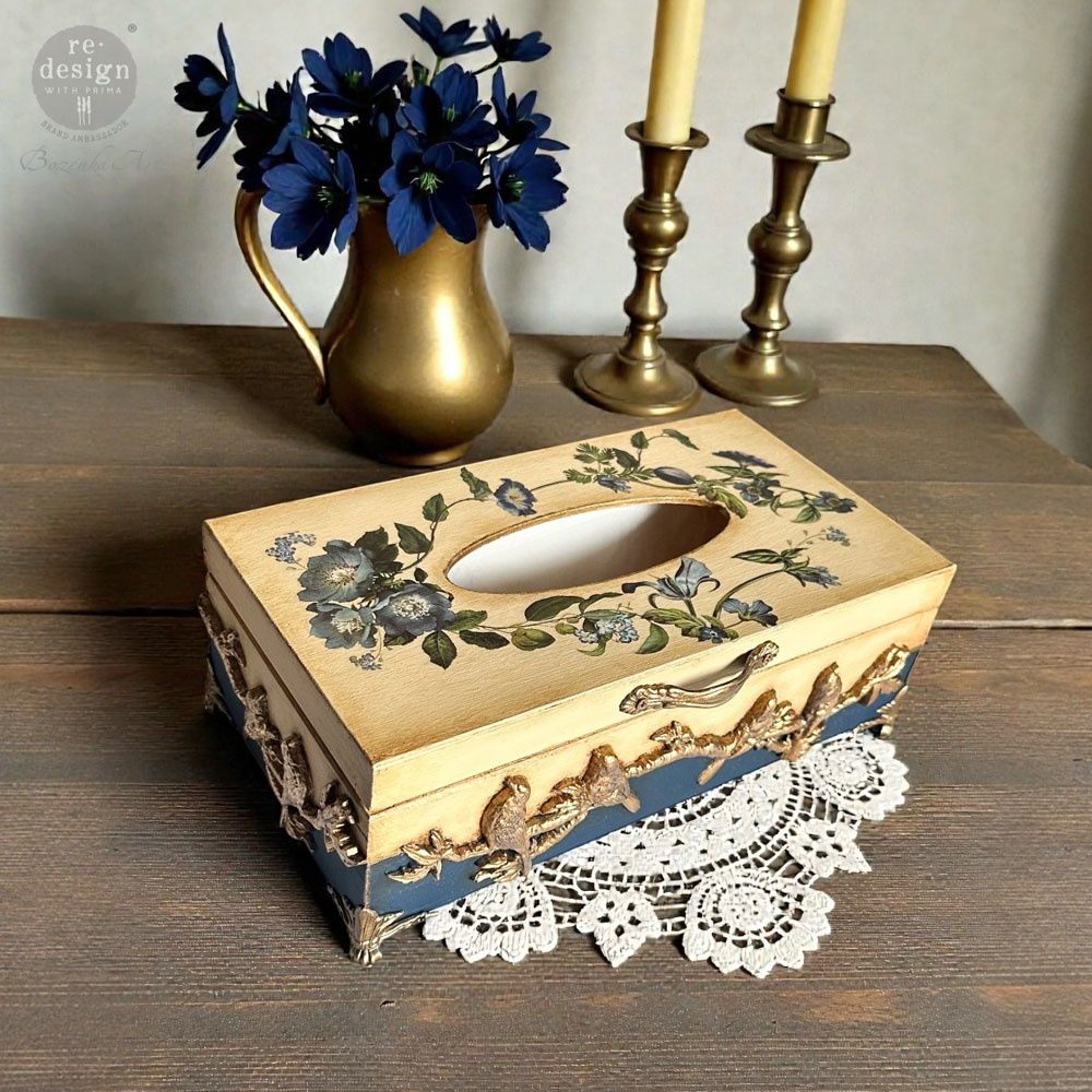 Redesign with Prima Redesign - Decor Transfer A4 - Blue Nest Blooms