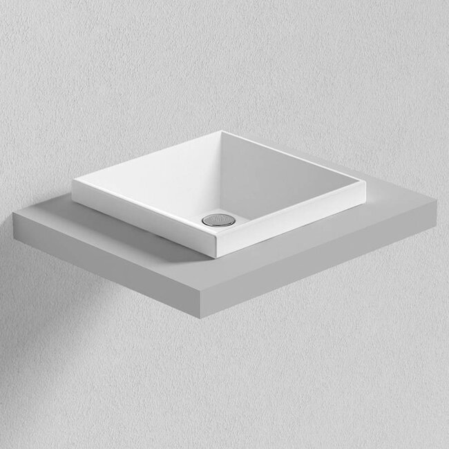 Sanitear ELEMENTO ,Opbouw wastafel 43 X 43cm ANTIBACTERIEEL,Kwarts keramiek