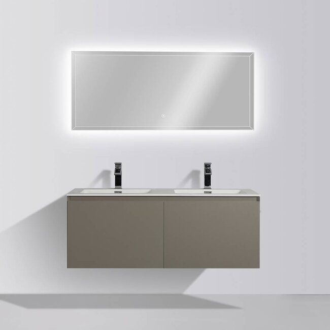 Como 120 cm badkamermeubel set , 3 laden, mat grijs& mat dubbele wasbak