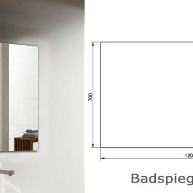 Sanitear Mat bruin , 4 laden 120 cm badkamermeubel set  & Led spiegel & waskom , push open
