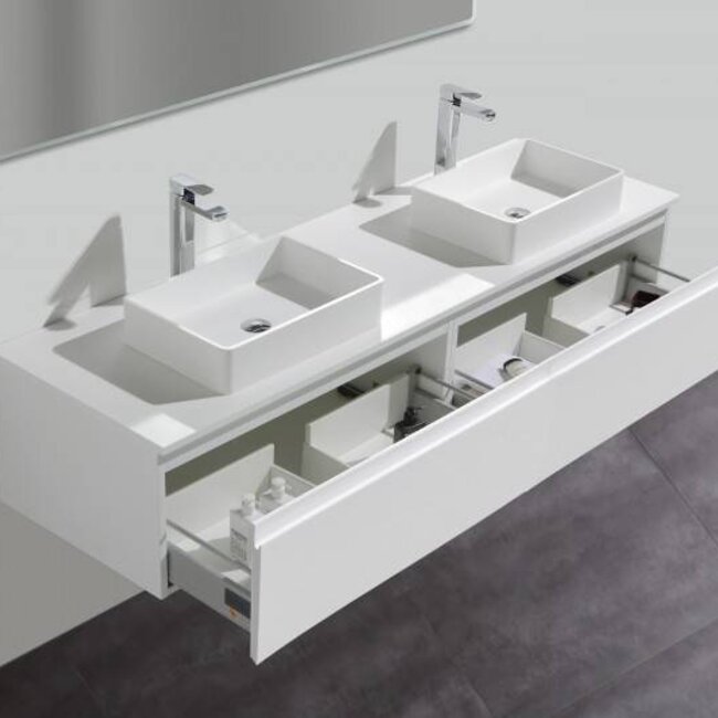 Como Wastafel onderkast  200 cm  , Hoogglans wit