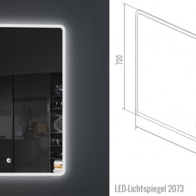 Como COMO LECCO, Badkamermeubel  set 180 cm  eiken kleur -mat wit + Led spiegel+ 2 mineraal gegoten waskommen