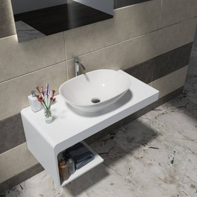Como Badkamermeubel set 100 cm met solid surface waskom 