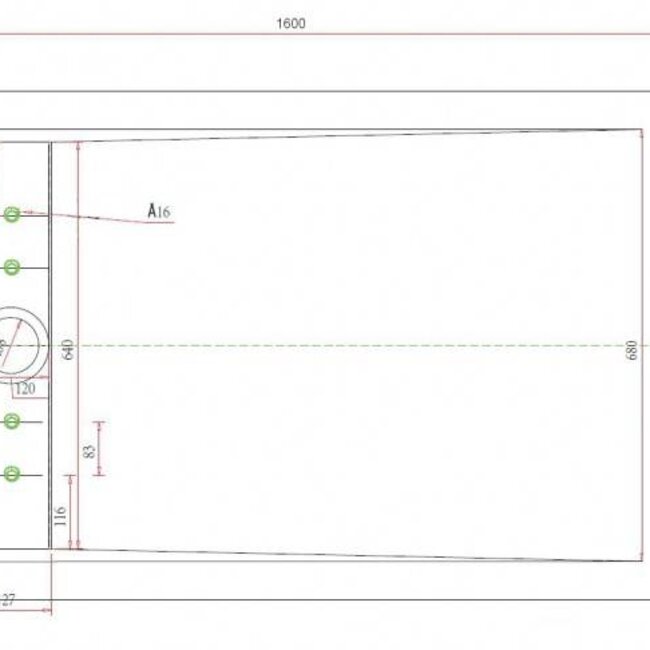 Como Douchebak rechthoekige 160 x 80 cm , Antraciet met rvs rooster