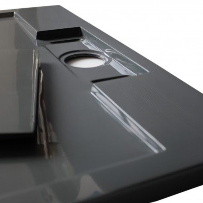 Como Douchebak 90 x 90 x 3,5 cm , Antraciet met douchebakafvoer