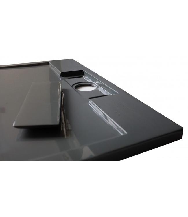 Douchebak 90x90x3,5 cm , AntracietSolid surface Sanitear