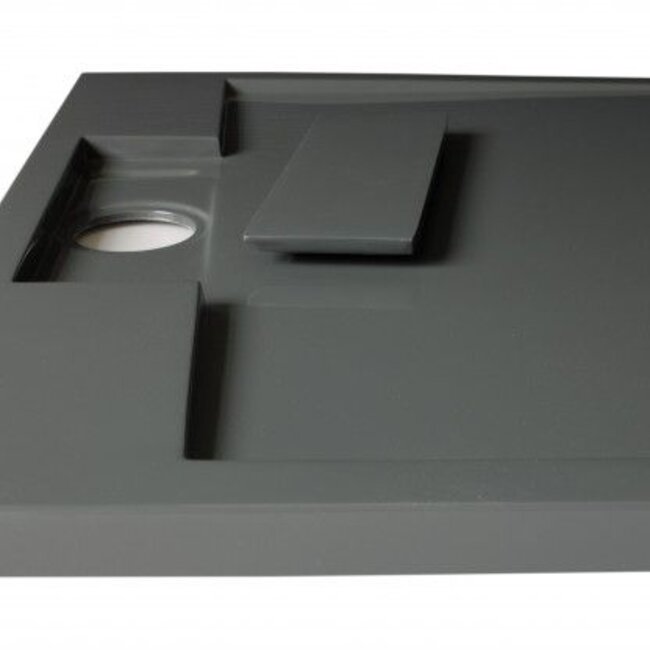 Como Mat Antraciet Douchebak 90 x 90 x 3,5 cm ,met douchebakafvoer