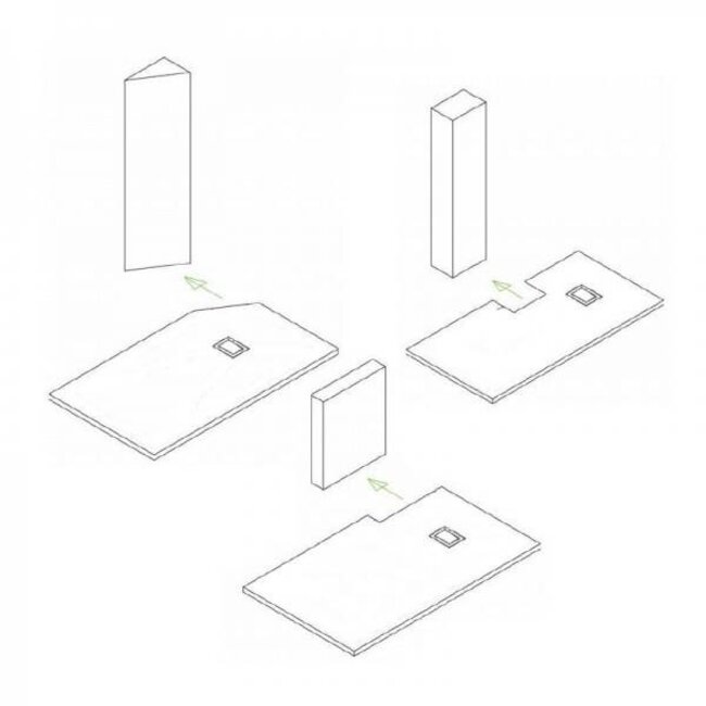 Sanitear 80x180 cm Antislip ,structuur surface met douchebak douchebakafvoer