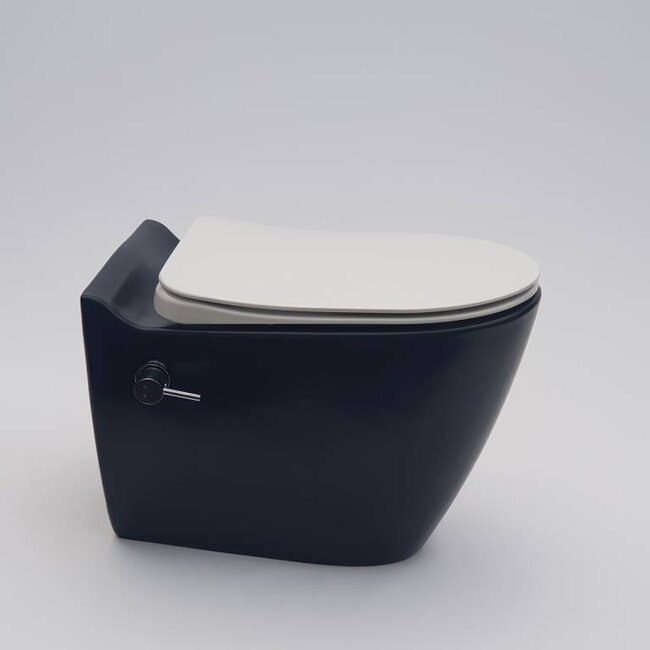 Sanitear Wandcloset zwart met bidet functie Mineraal HYG23 mat zwart