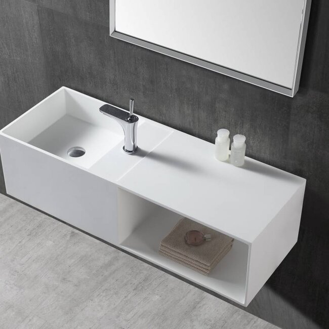 Sanitear Aanbieding!  Solid surface wastafel & badmeubel 110 x 40 x 30 cm