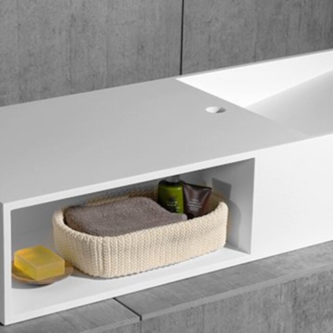 Sanitear Aanbieding!  Solid surface wastafel & badmeubel 120 x 42 x 20 cm -