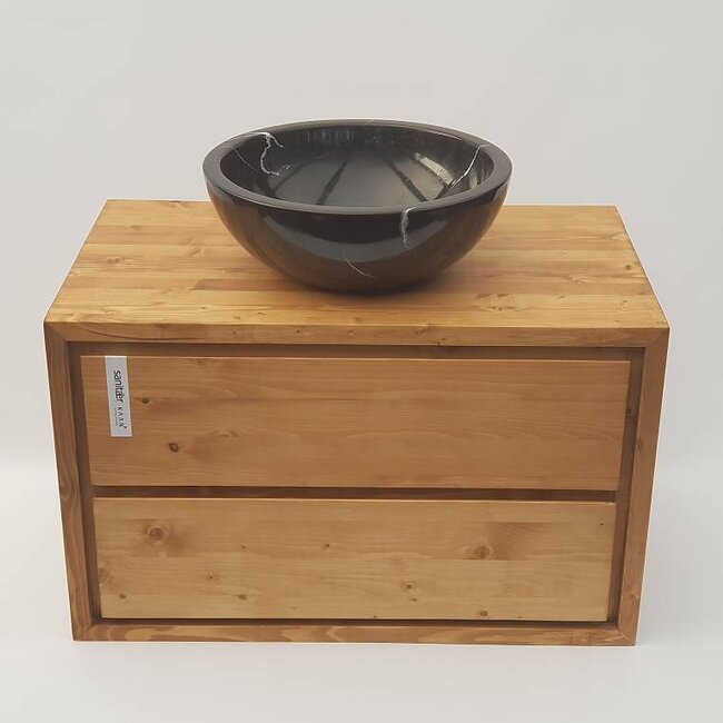 Aanbieding ! Badkamermeubel onderkast massieve hout 90 cm , soft close 2 laden