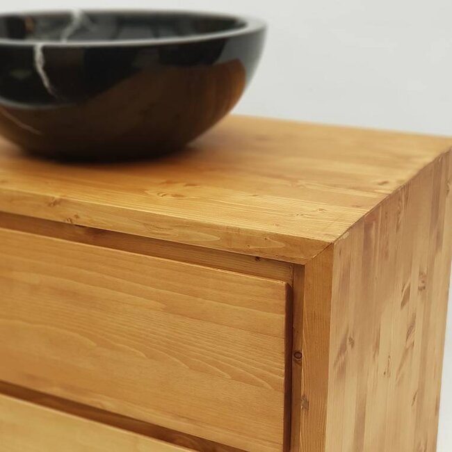 Aanbieding ! Badkamermeubel onderkast massief hout 100 cm , soft close 2 laden