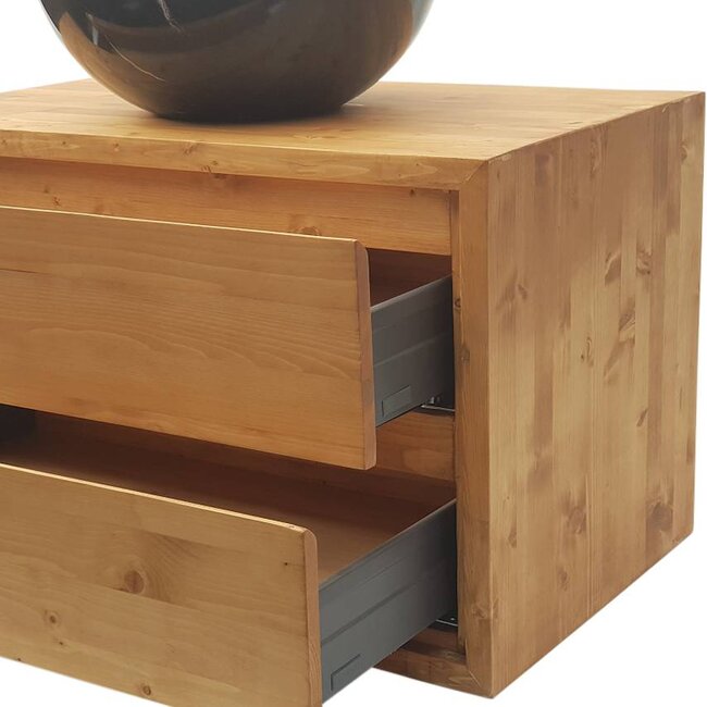 Aanbieding ! Badkamermeubel onderkast massief hout 120 cm , soft close 2 laden