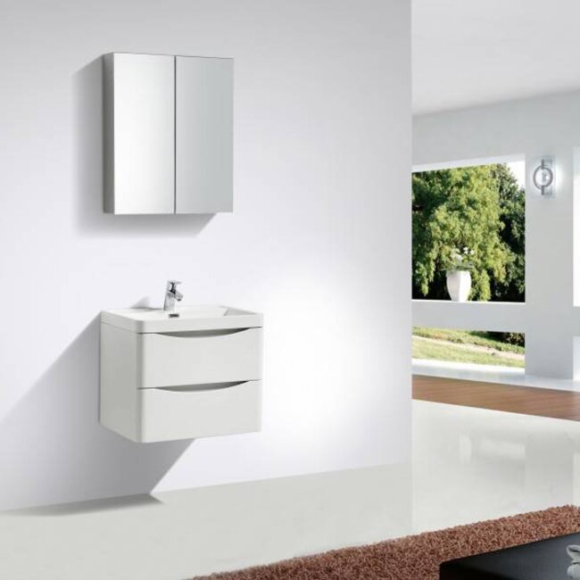 Como Wastafel onderkast  60 cm , OPPERVLAKTESTRUCTUUR  laden met cast marmer wastafel