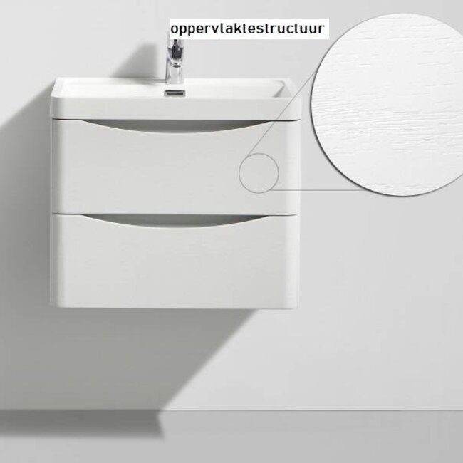 Como Wastafel onderkast  60 cm , OPPERVLAKTESTRUCTUUR  laden met cast marmer wastafel