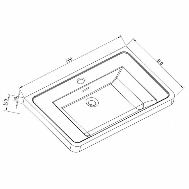 Como Wastafel onderkast  80 cm , OPPERVLAKTESTRUCTUUR  laden met cast marmer wastafel