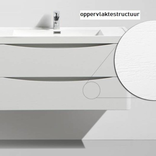 Como Wastafel onderkast  100 cm , OPPERVLAKTESTRUCTUUR  laden met cast marmer wastafel