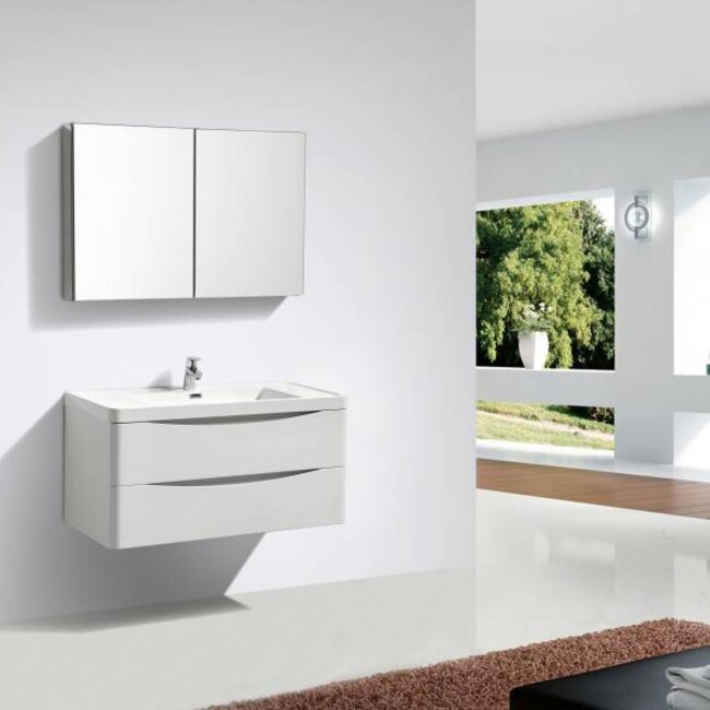 Como Wastafel onderkast  100 cm , OPPERVLAKTESTRUCTUUR  laden met cast marmer wastafel