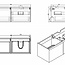 Como Wastafel onderkast  120 cm , LADE in Lade  met 2 x solid surface waskommen + solid surface topblad