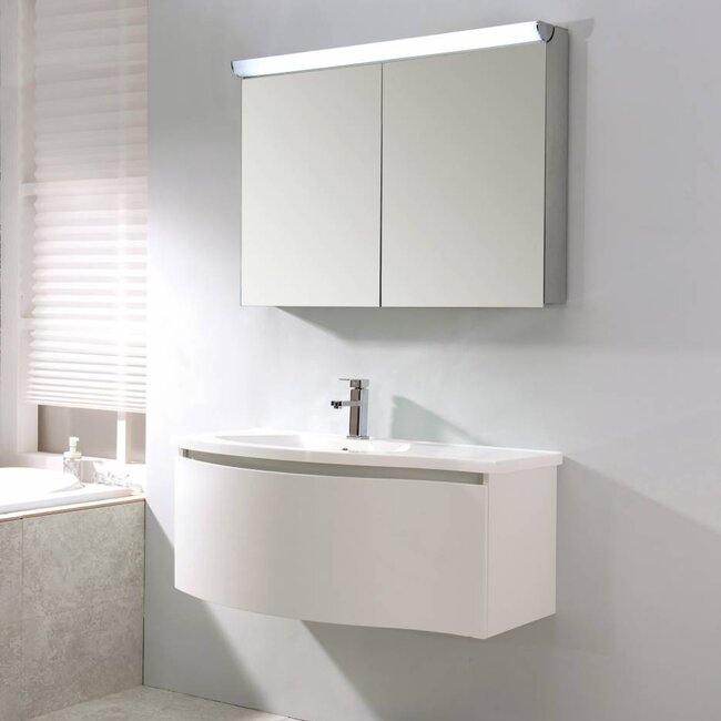 Como Wastafel onderkast  100 cm , soft close laden met cast marmer wastafel