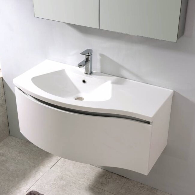 Como Wastafel onderkast  100 cm , soft close laden met cast marmer wastafel