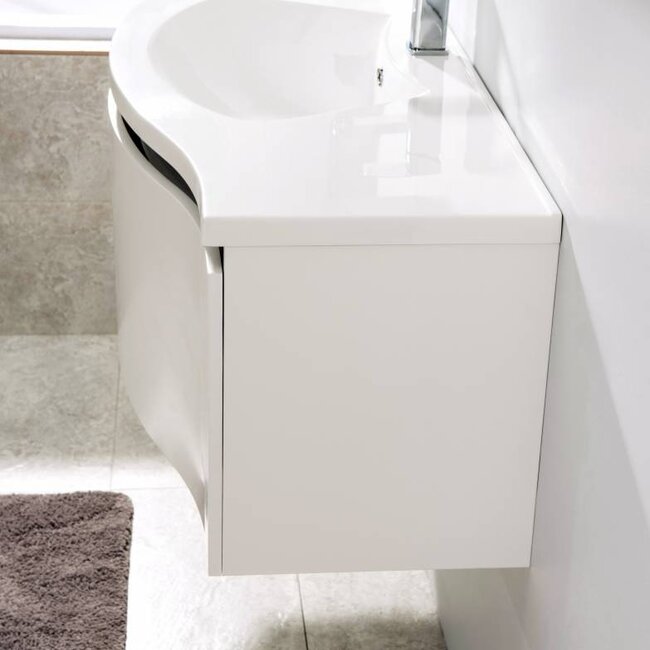 Como Wastafel onderkast  100 cm , soft close laden met cast marmer wastafel