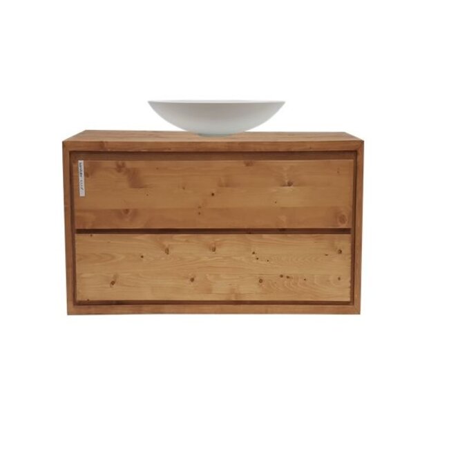 Aanbieding ! Badkamermeubel onderkast massieve hout 90 cm , soft close 2 laden