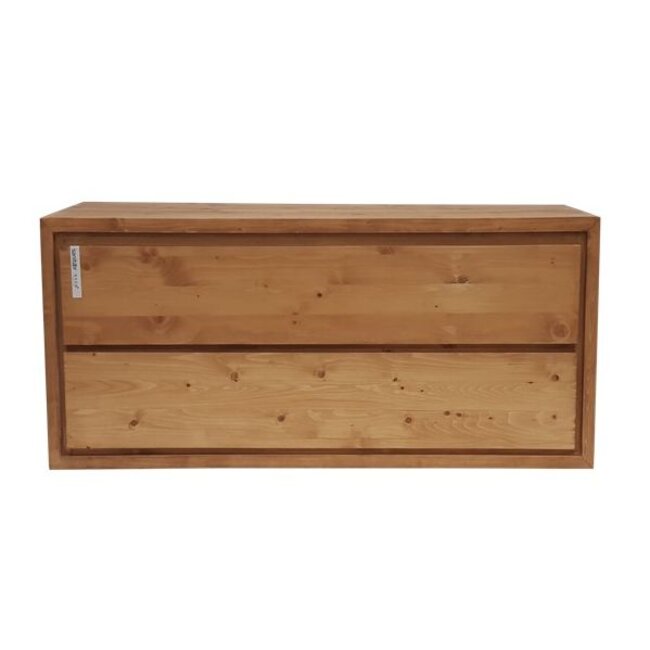 Aanbieding ! Badkamermeubel onderkast massief hout 120 cm , soft close 2 laden