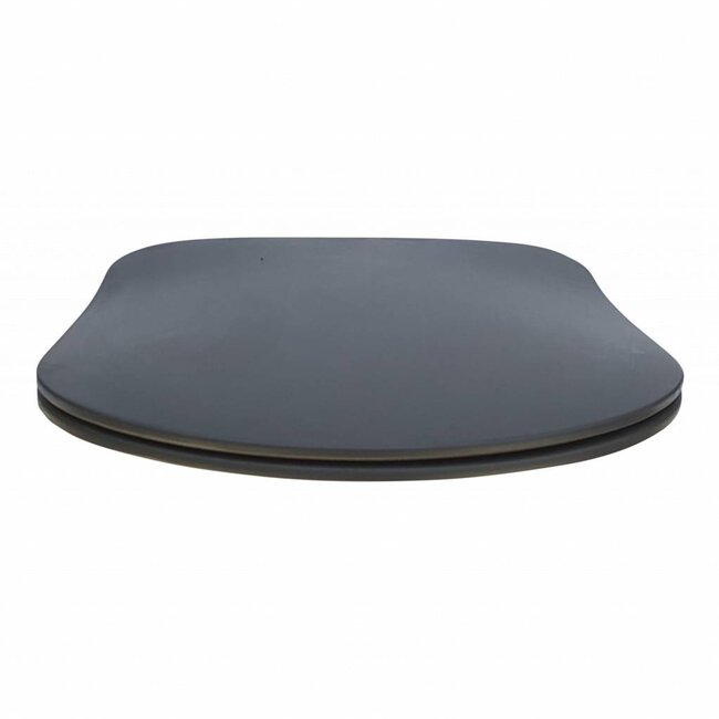 Sanitear Toiletbril softclose, Capri Carbon Flat, afneembaar, Quick Release , mat antraciet