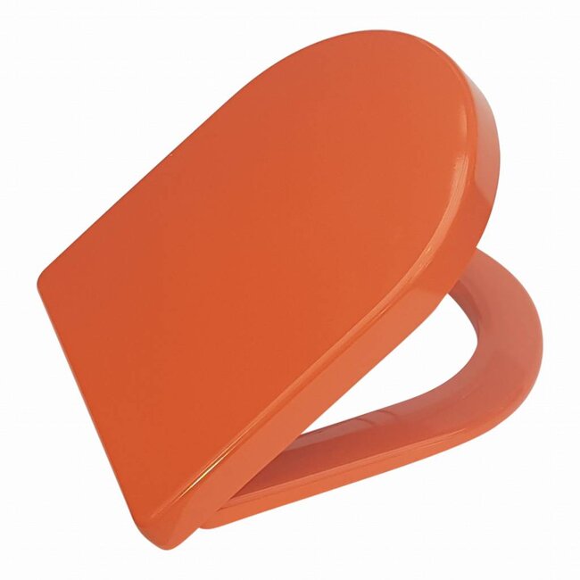 Sanitear Toiletbril softclose , Capri Oranje One. Afneembaar, Quick release