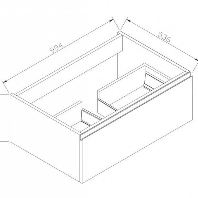 Como Wastafel onderkast  100 cm  , Hoogglans wit