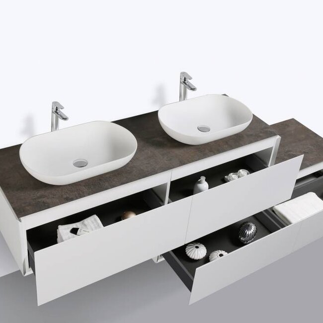 Como CREA Badkamermeubel set 150 cm  , mat-wit