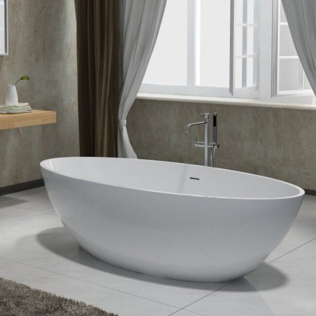 Como CREA Vrijstaand ligbad Solid surface & Stone 176 x 103 x 55 cm