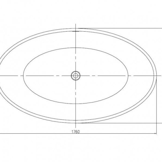 Como CREA Vrijstaand ligbad Solid surface & Stone 176 x 103 x 55 cm