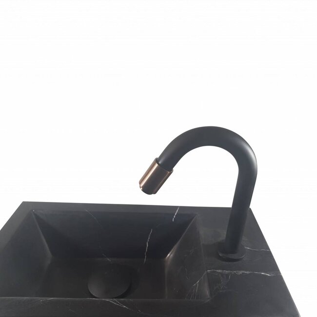 Como Black’N Roses fontein mini toilet wastafel zwart 40 x 22 x 14 cm rechts