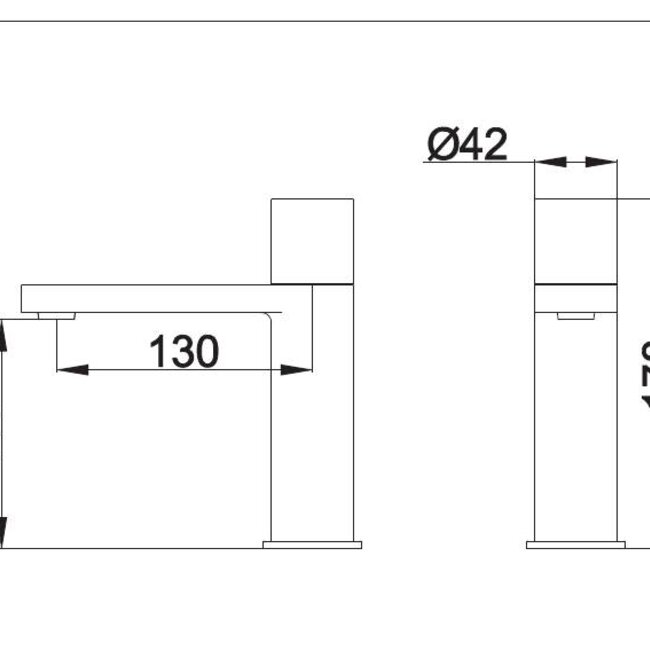 Como Black'N Roses verhoogde wastafelkraan mat zwart , geborsteld koper