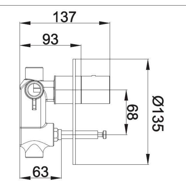 Como Black'N Roses Inbouw regendouche set mat zwart